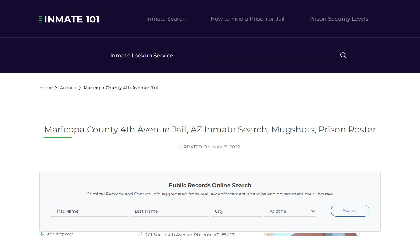 Maricopa County 4th Avenue Jail, AZ Inmate Search ...